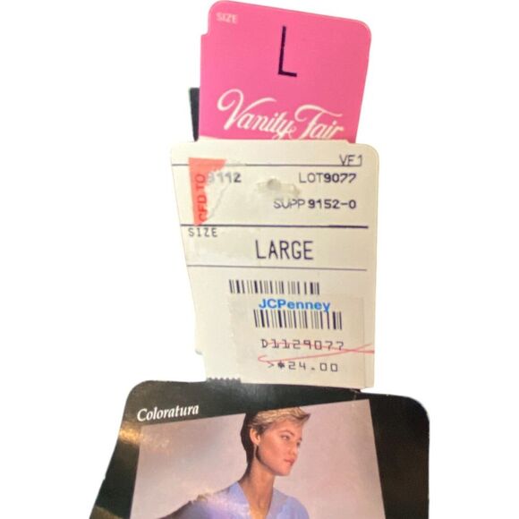 Vanity Fair Sleepwear Set Navy Blue Womens Large All Nylon Lightweight Button - Picture 11 of 16